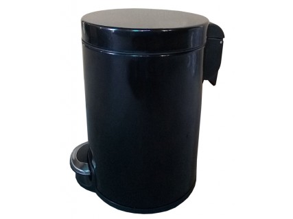 Корзина для мусора с педалью Lux чёрная эмаль 